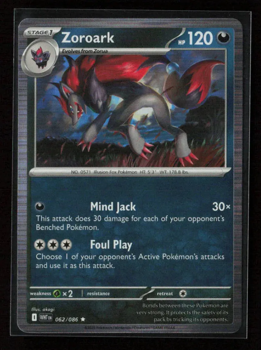 Zoroark Rare Sv: White Flare 062/086 Nm 1