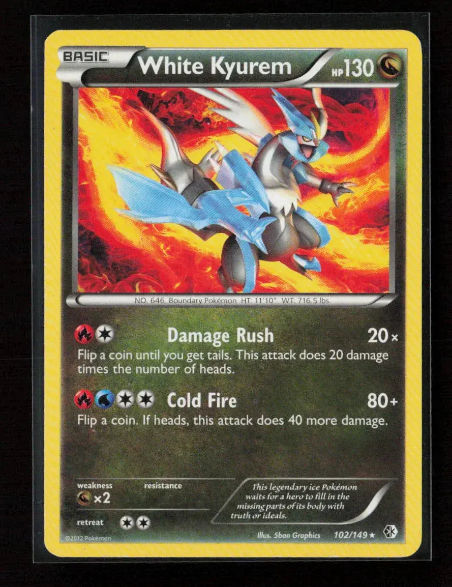 White Kyurem Rare Boundaries Crossed 102/149 Lp 1