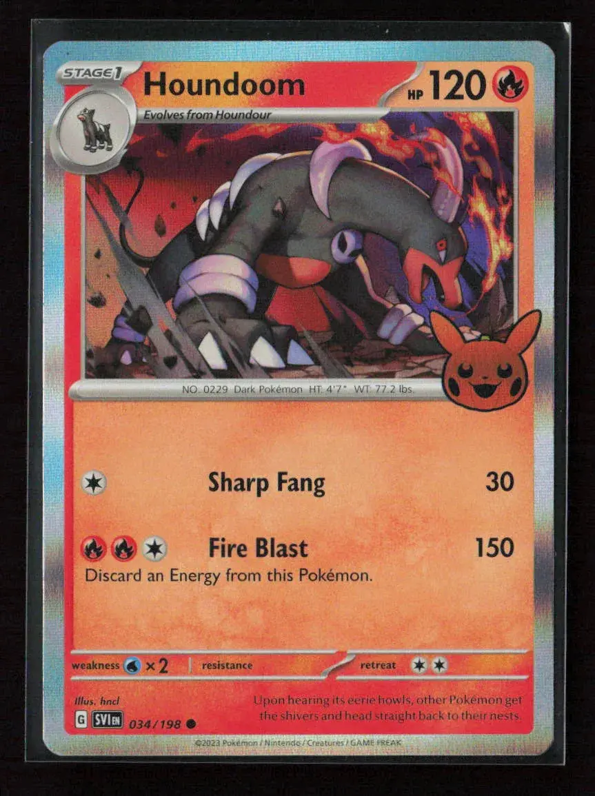Houndoom Common Trick Or Trade Booster Bundle 2023 034/198 Nm 1