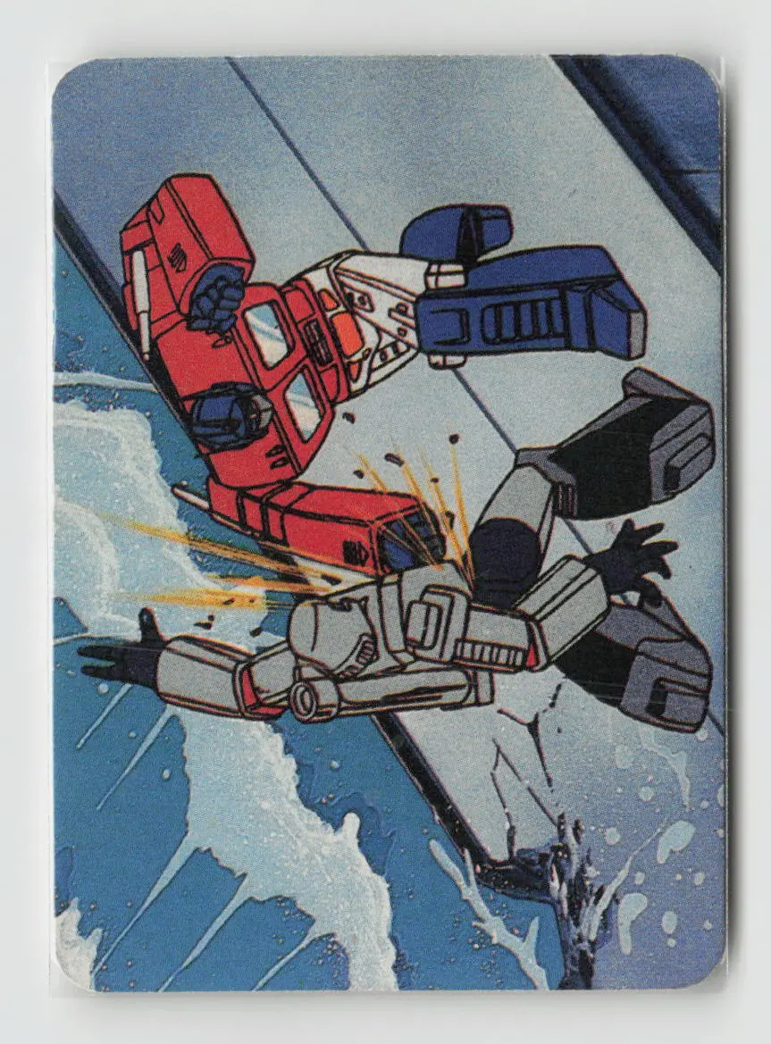 1985 Transformers Action Cards - Leaders Fight It Out #83 1