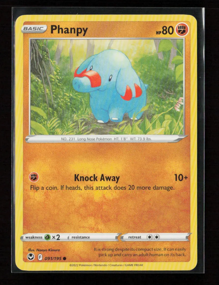 Phanpy Common Swsh12: Silver Tempest 091/195 Lp 1