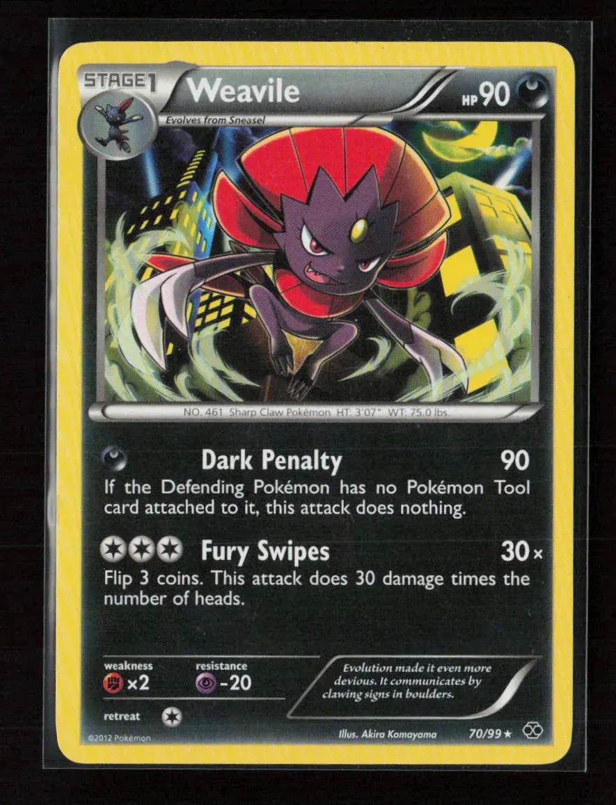 Weavile Rare Next Destinies 70/99 Lp 1