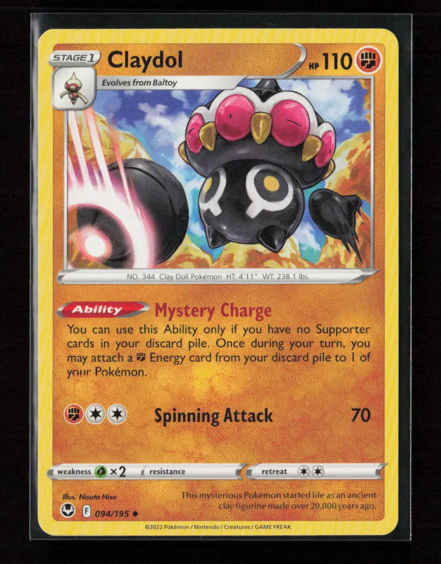 Claydol Uncommon Swsh12: Silver Tempest 094/195 Lp 1