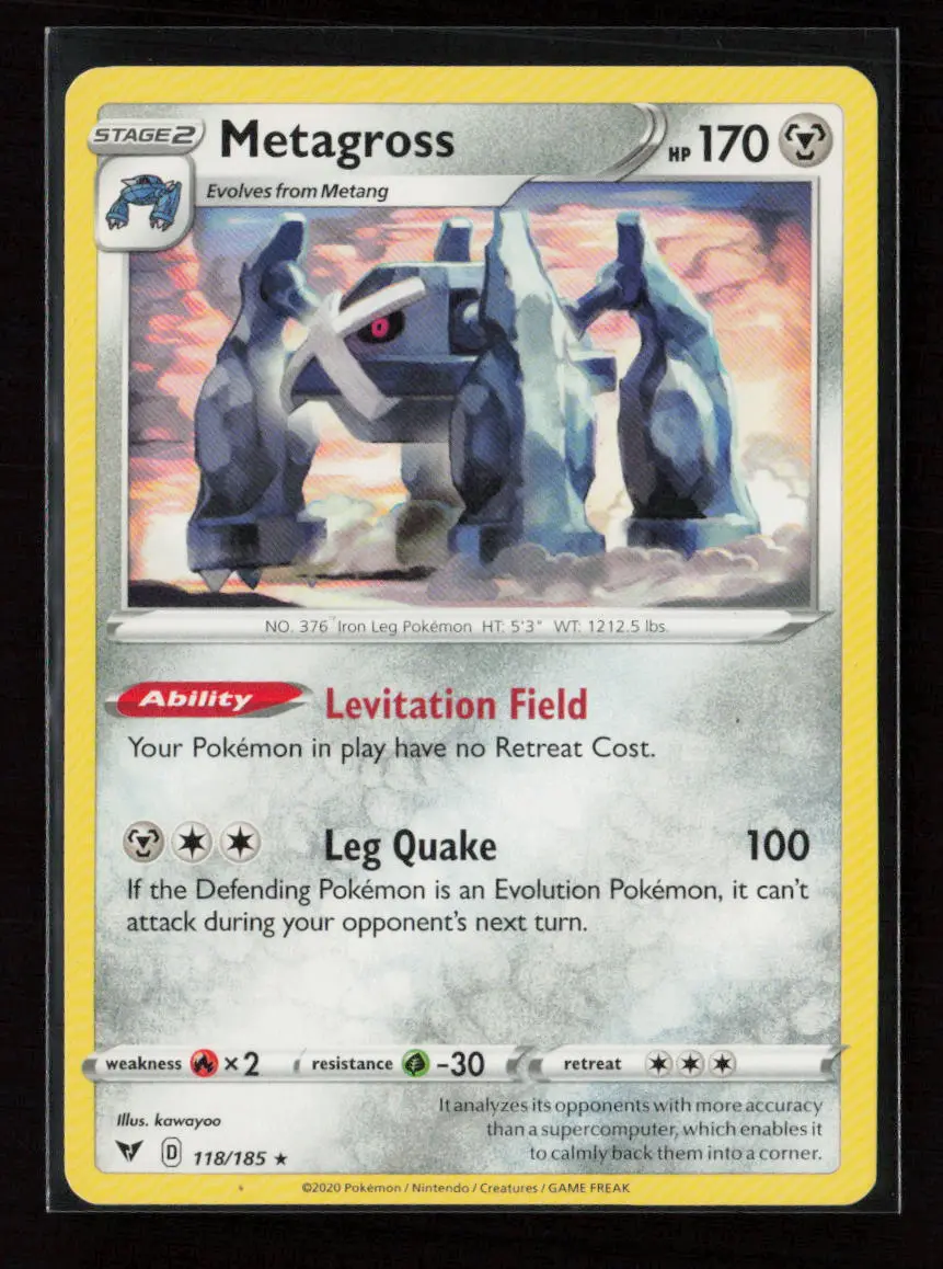 Metagross Rare Swsh04: Vivid Voltage 118/185 Lp 1