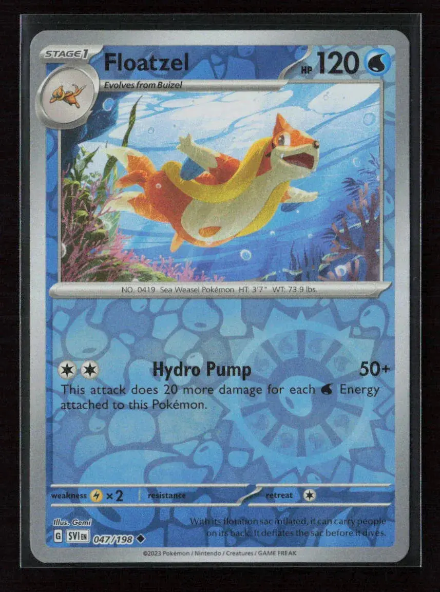Floatzel Uncommon Sv01: Scarlet & Violet Base Set 047/198 Nm 1