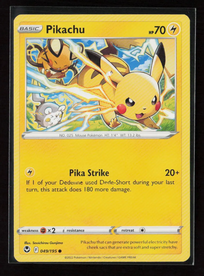Pikachu Common Swsh12: Silver Tempest 049/195 Lp 1