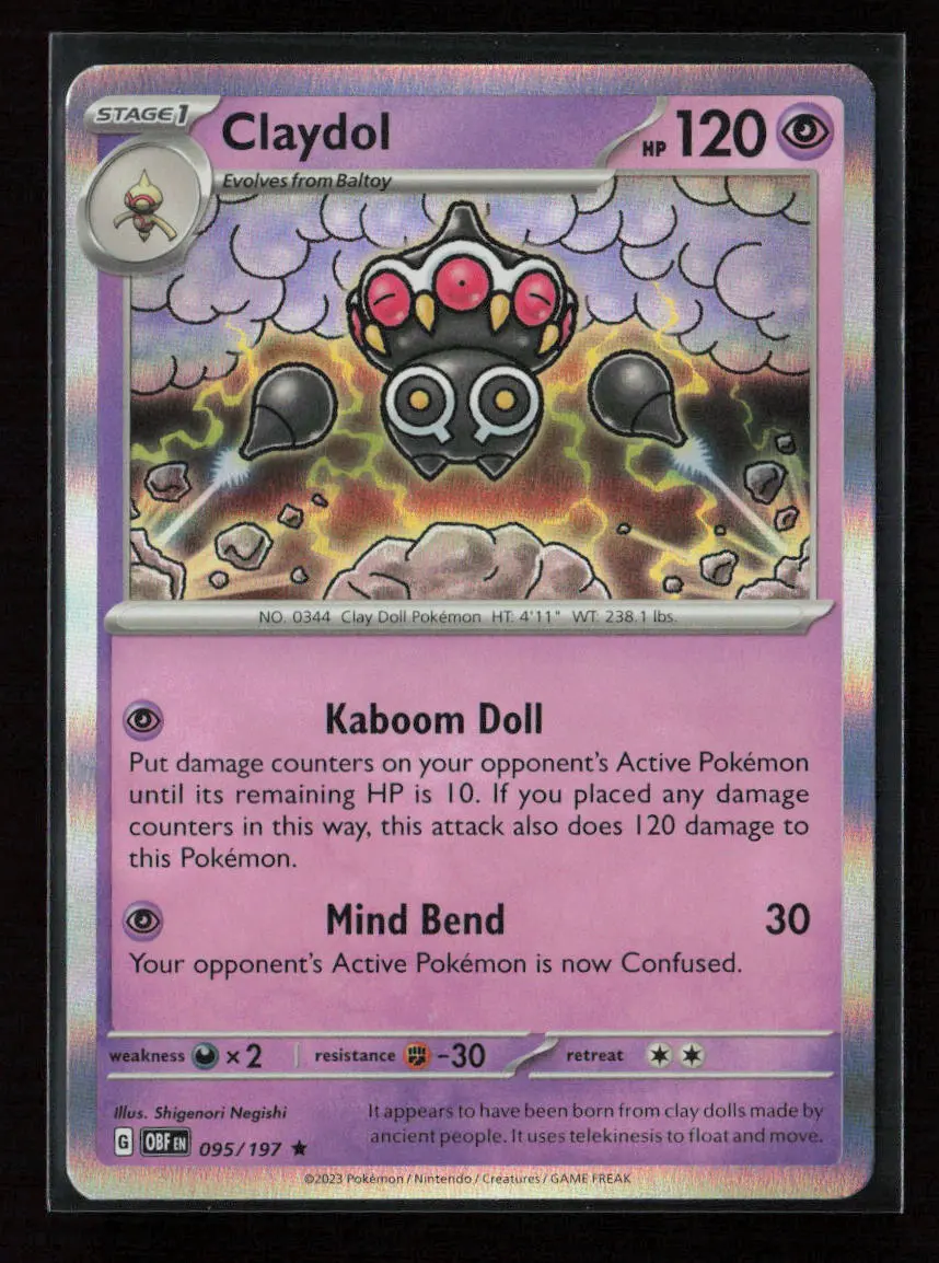 Claydol Rare Sv03: Obsidian Flames 095/197 Nm 1
