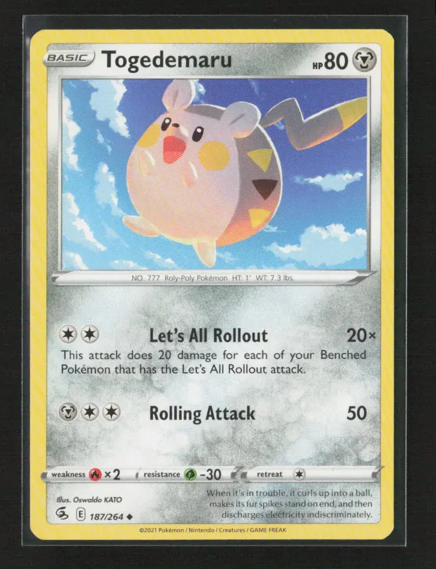 Togedemaru Uncommon Swsh08: Fusion Strike 187/264 Nm 1