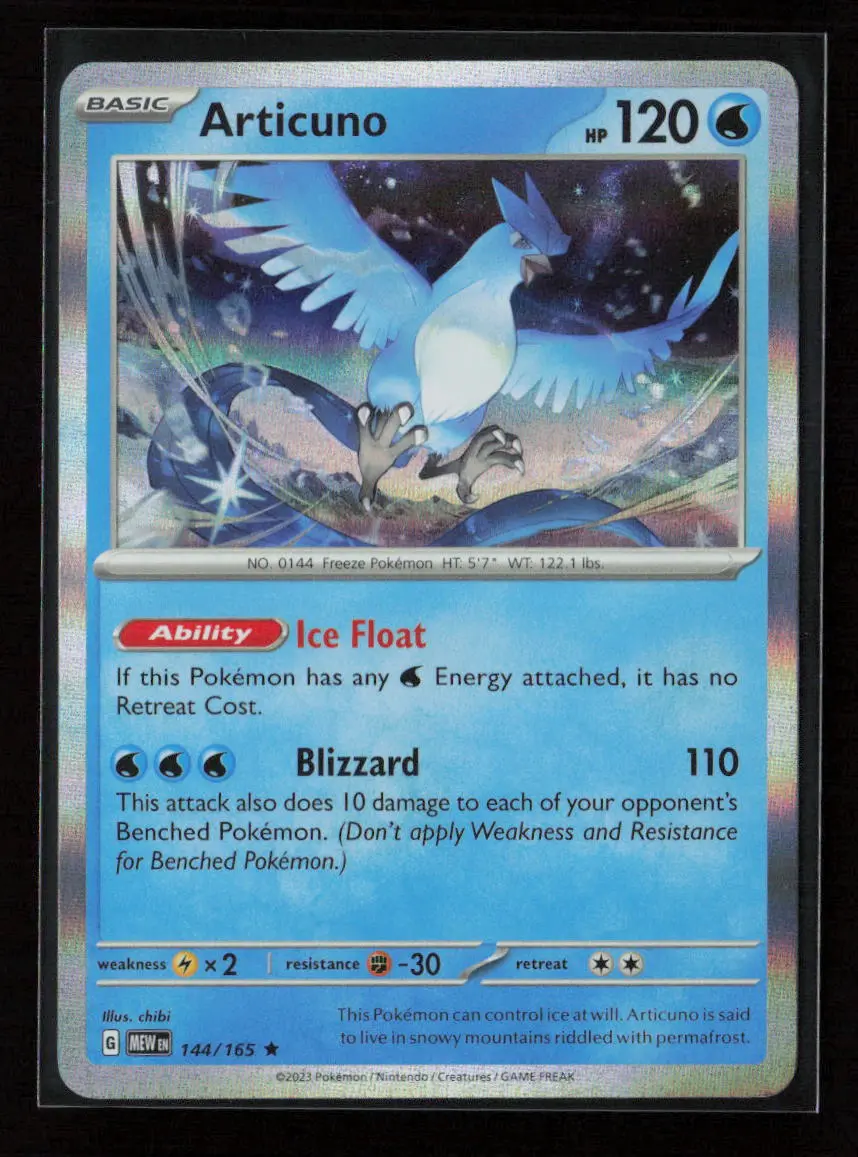 Articuno Rare Sv: Scarlet & Violet 151 144/165 Nm 1
