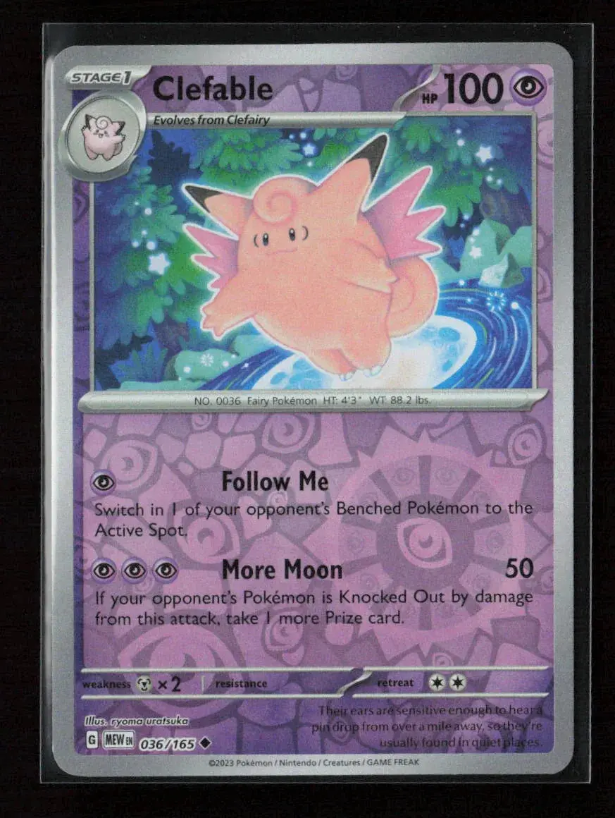 Clefable Uncommon Sv: Scarlet & Violet 151 036/165 Nm 1