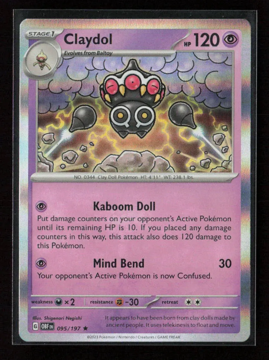 Claydol Rare Sv03: Obsidian Flames 095/197 Nm 1