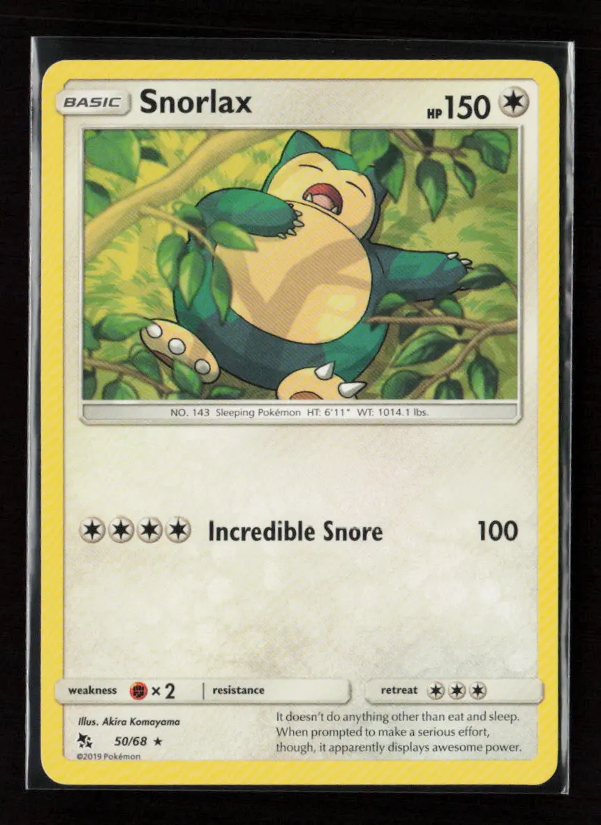 Snorlax Rare Hidden Fates 50/68 Lp 1