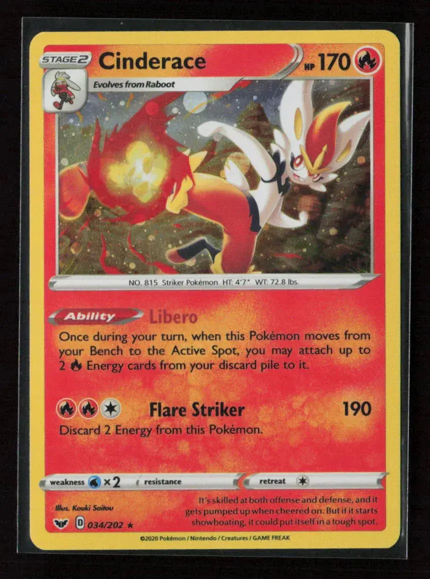 Cinderace - (Non-Holo) Rare Deck Exclusives 034/202 Nm 1