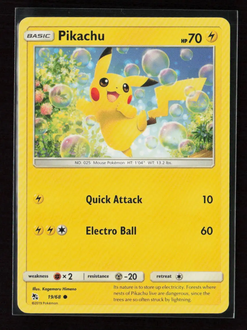 Pikachu Common Hidden Fates 19/68 Lp 1