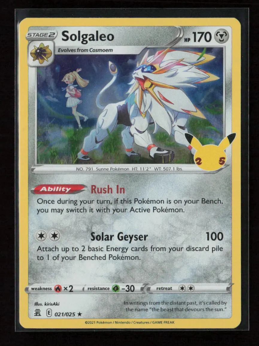 Solgaleo Holo Rare Celebrations 021/025 Nm 1