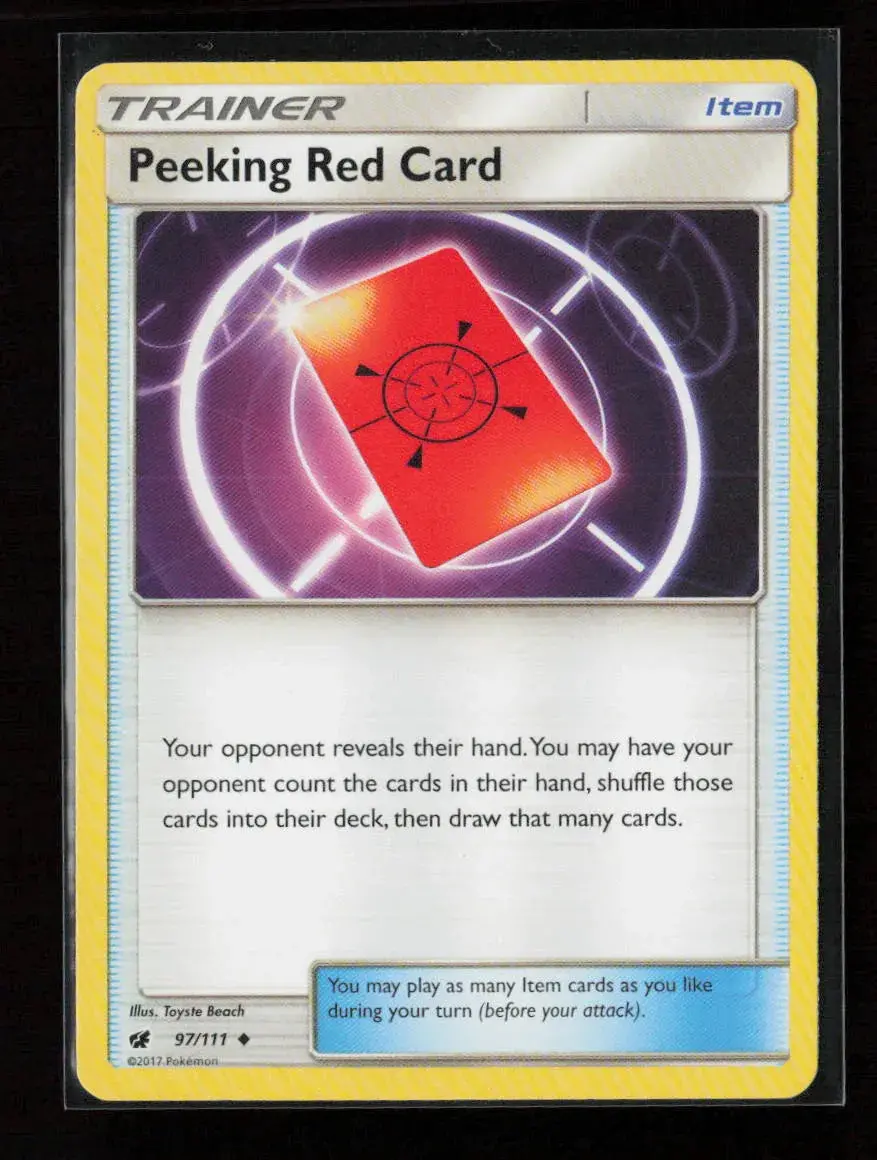 Peeking Red Card Uncommon Sm - Crimson Invasion 97/111 Lp 1