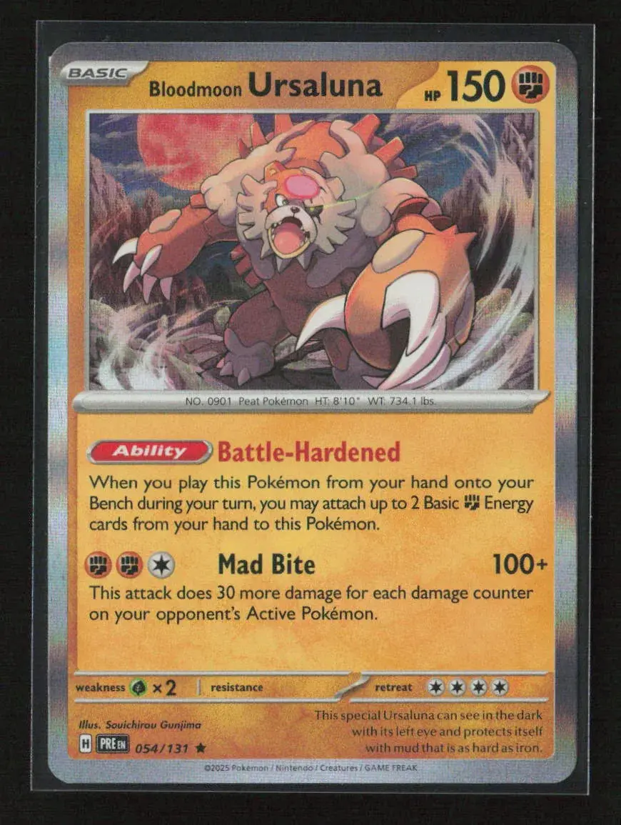 Bloodmoon Ursaluna Rare Sv: Prismatic Evolutions 054/131 Nm 1