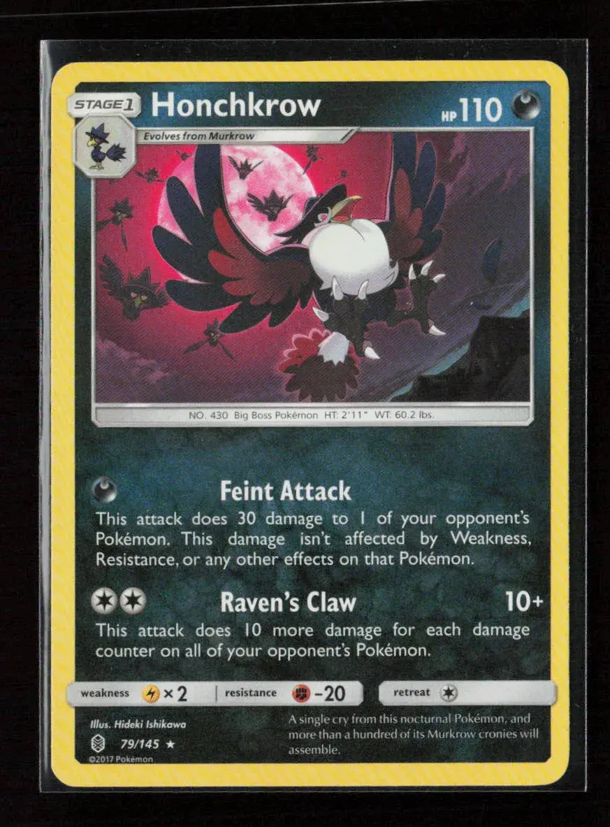 Honchkrow Rare Sm - Guardians Rising 79/145 Lp 1