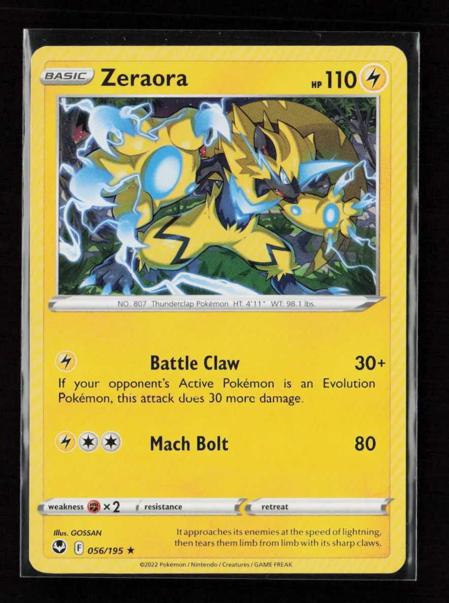 Zeraora Rare Swsh12: Silver Tempest 056/195 Nm 1