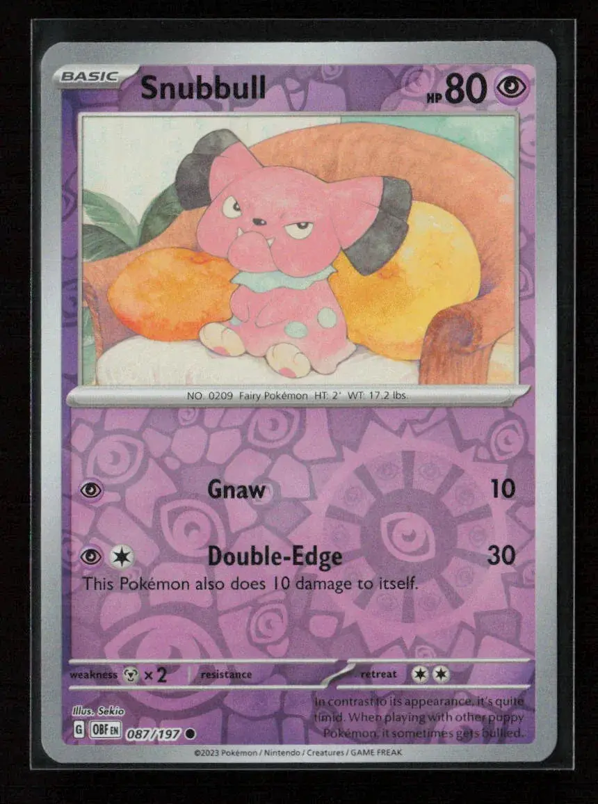 Snubbull Common Sv03: Obsidian Flames 087/197 Nm 1