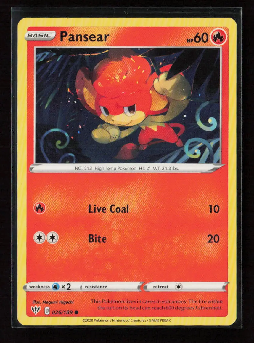 Pansear Common Swsh03: Darkness Ablaze 026/189 Lp 1