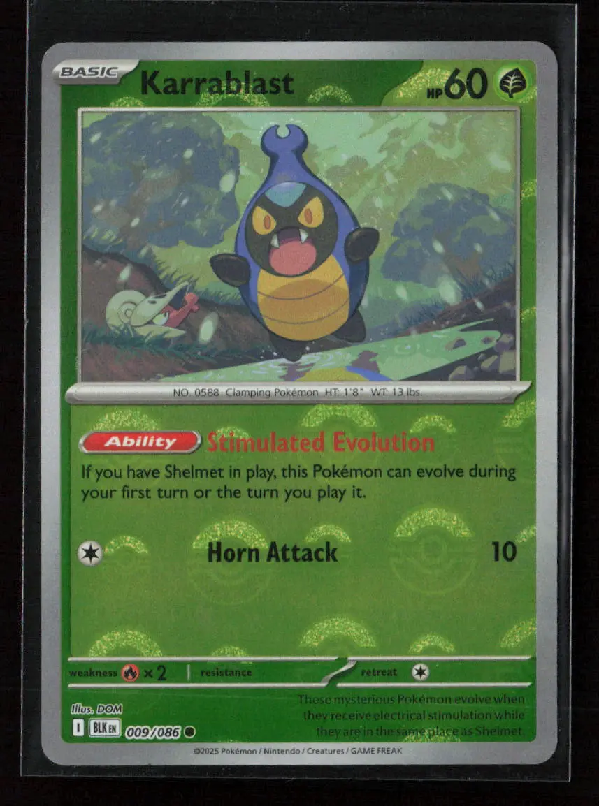 Karrablast (Poke Ball Pattern) Common Sv: Black Bolt 009/086 Nm 1