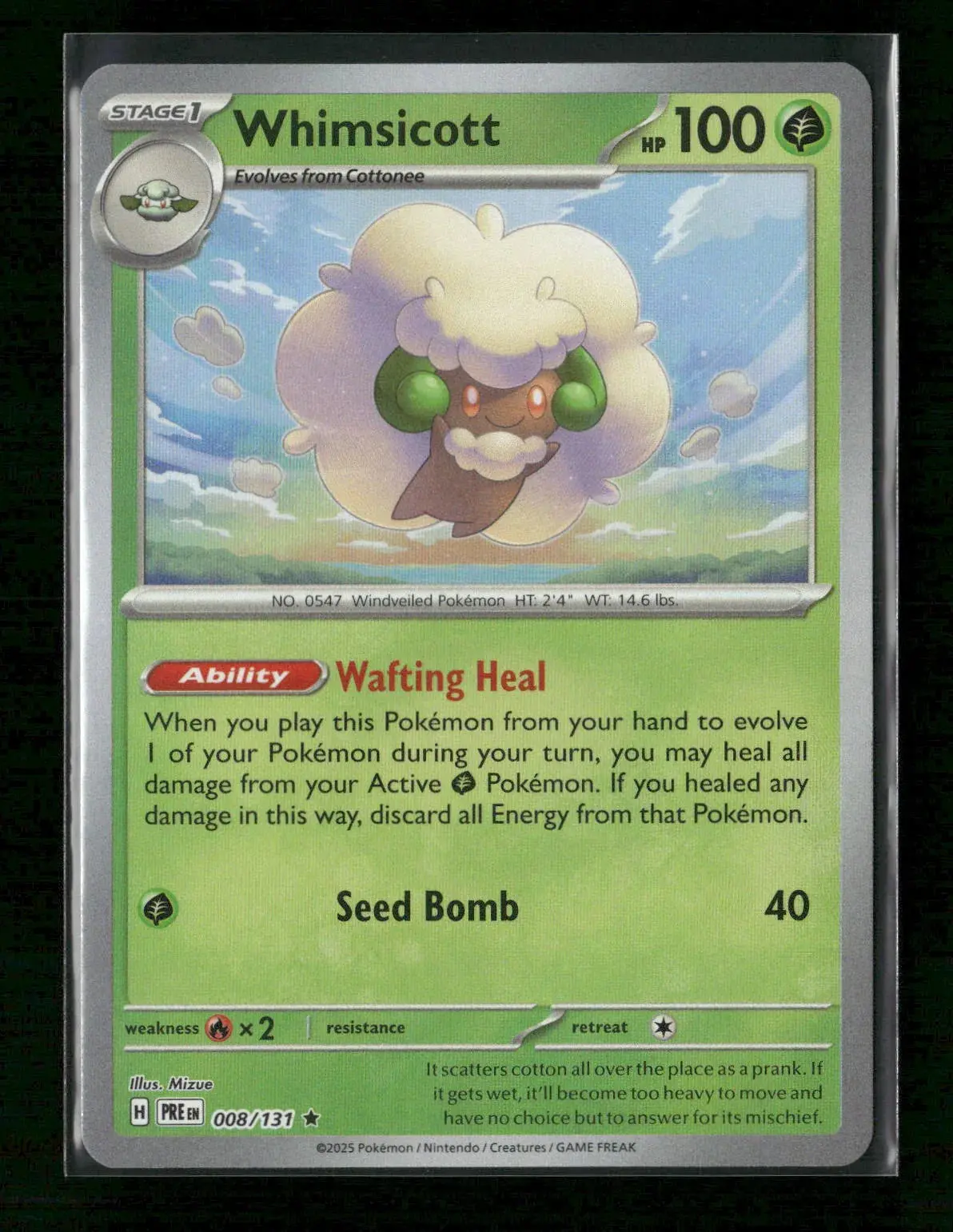Whimsicott (Poke Ball Pattern) Rare Sv: Prismatic Evolutions 008/131 Nm 1
