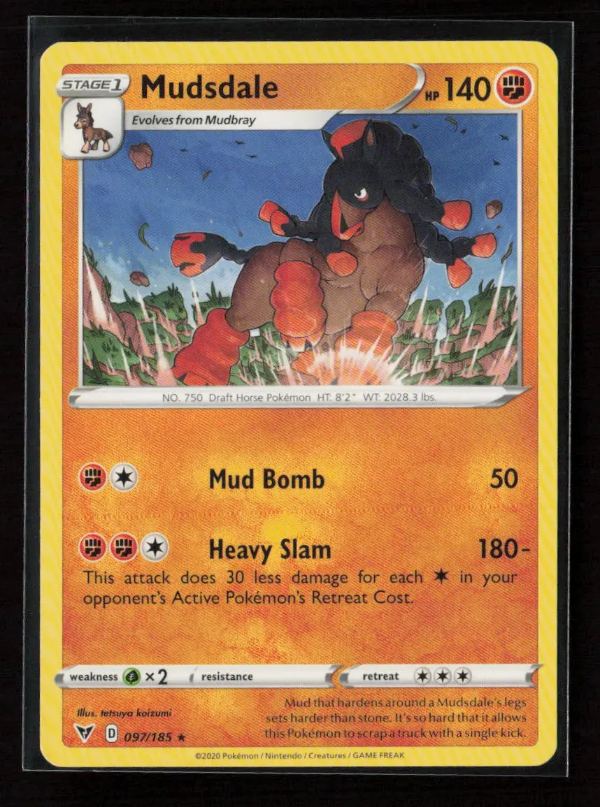 Mudsdale Rare Swsh04: Vivid Voltage 097/185 Lp 1