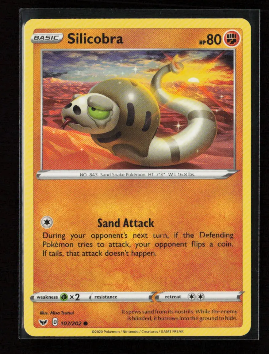 Silicobra (107) Common Swsh01: Sword & Shield Base Set 107/202 Lp 1