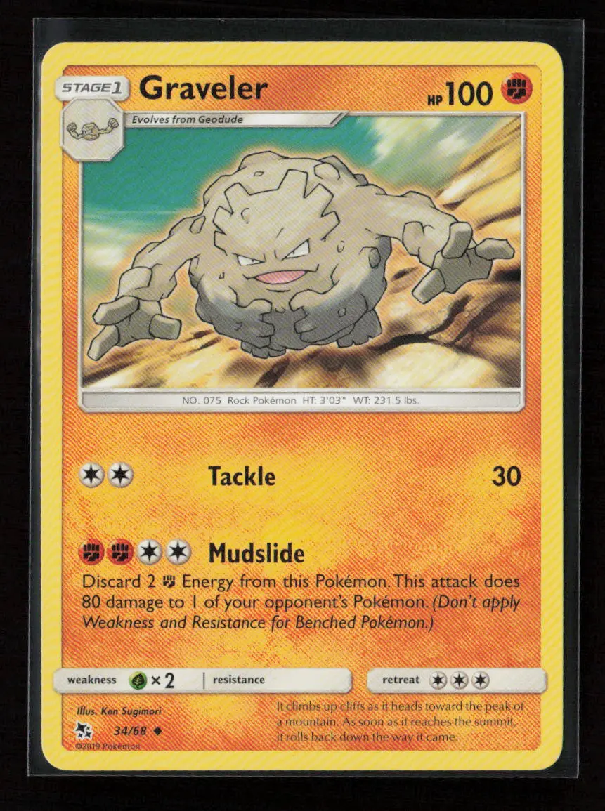 Graveler Uncommon Hidden Fates 34/68 Lp 1