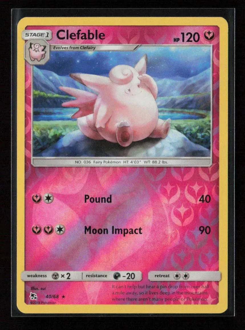 Clefable Rare Hidden Fates 40/68 Nm 1