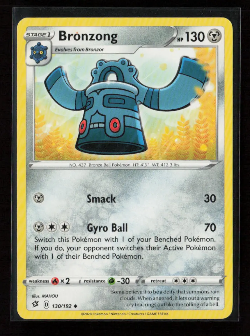 Bronzong Uncommon Swsh02: Rebel Clash 130/192 Lp 1