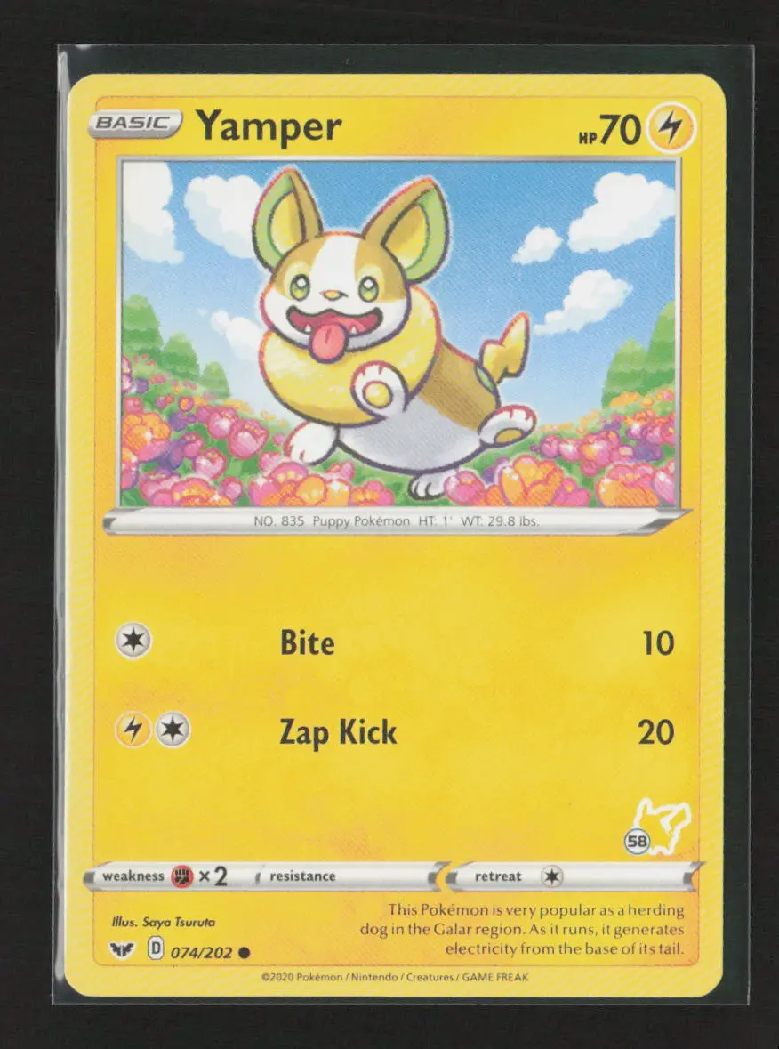 Yamper -  (#1 Pikachu Stamped) Promo Battle Academy 2022 074/202 Lp 1