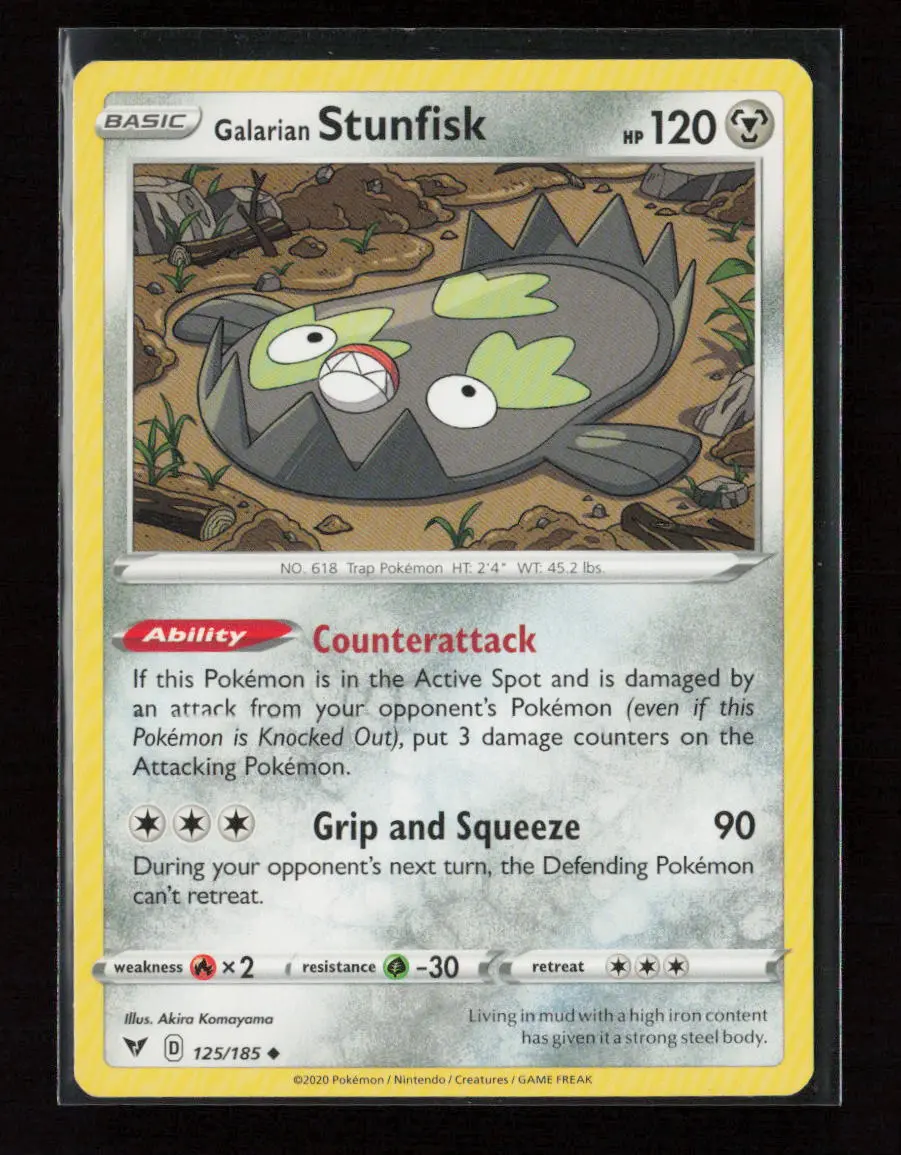 Galarian Stunfisk Uncommon Swsh04: Vivid Voltage 125/185 Lp 1