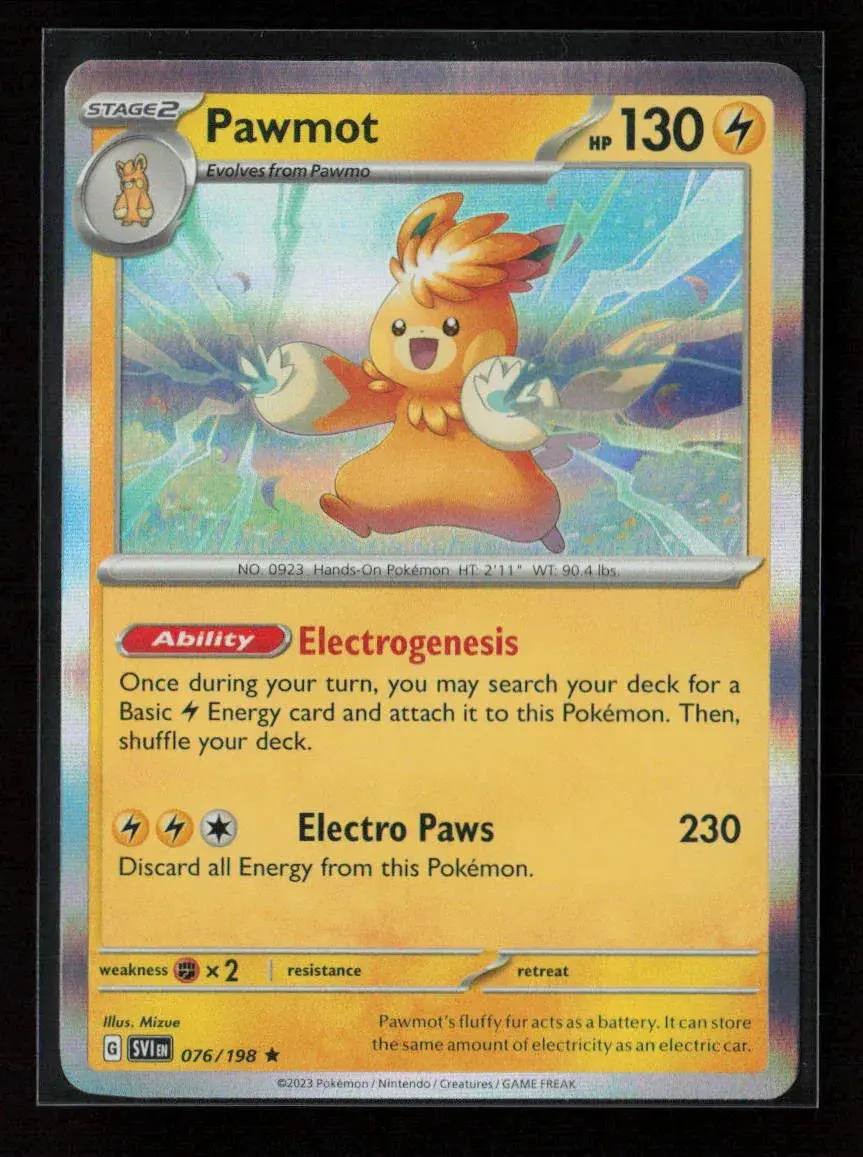 Pawmot Rare Sv01: Scarlet & Violet Base Set 076/198 Nm 1