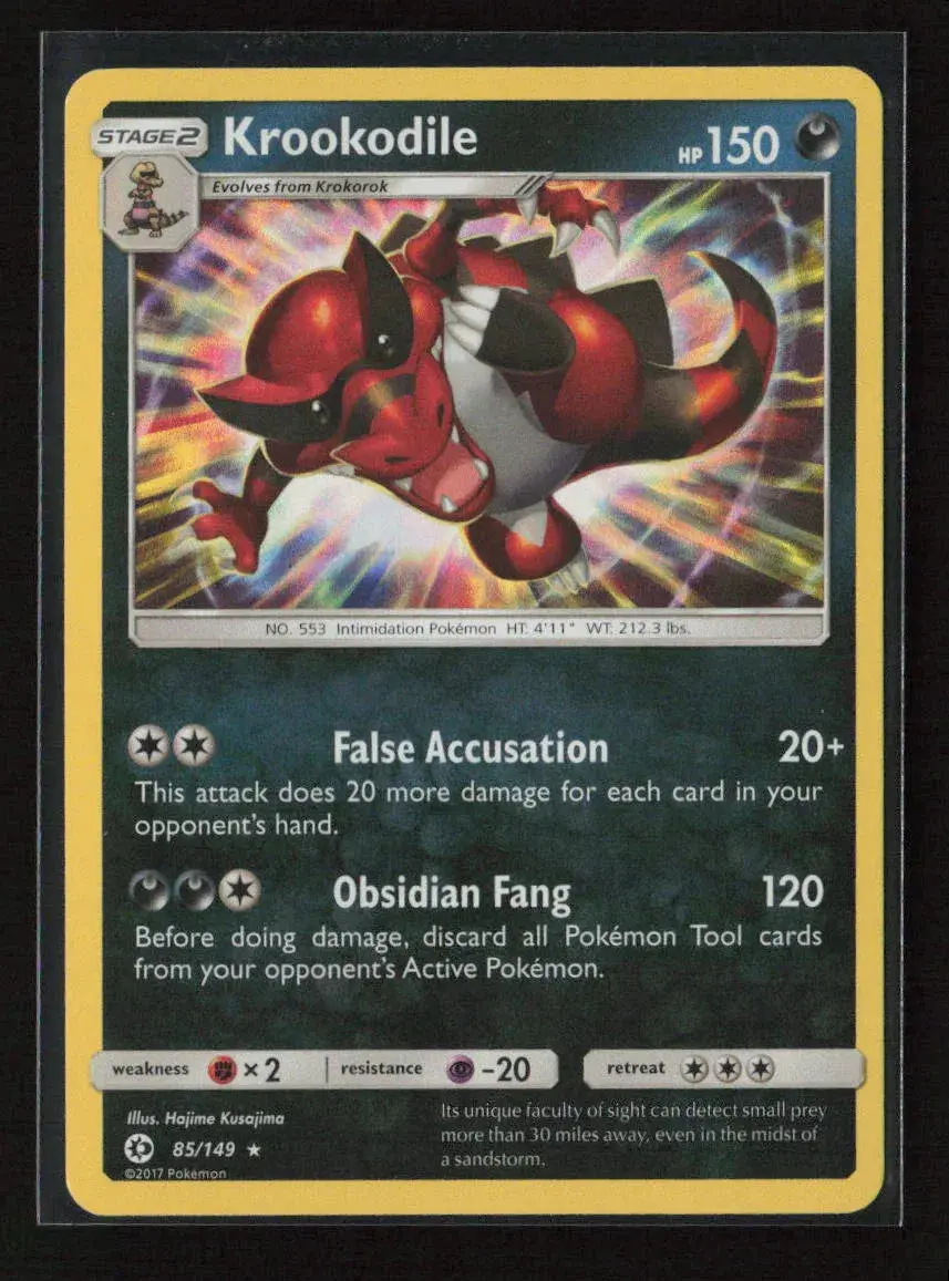 Krookodile Holo Rare Sm Base Set 85/149 Nm 1