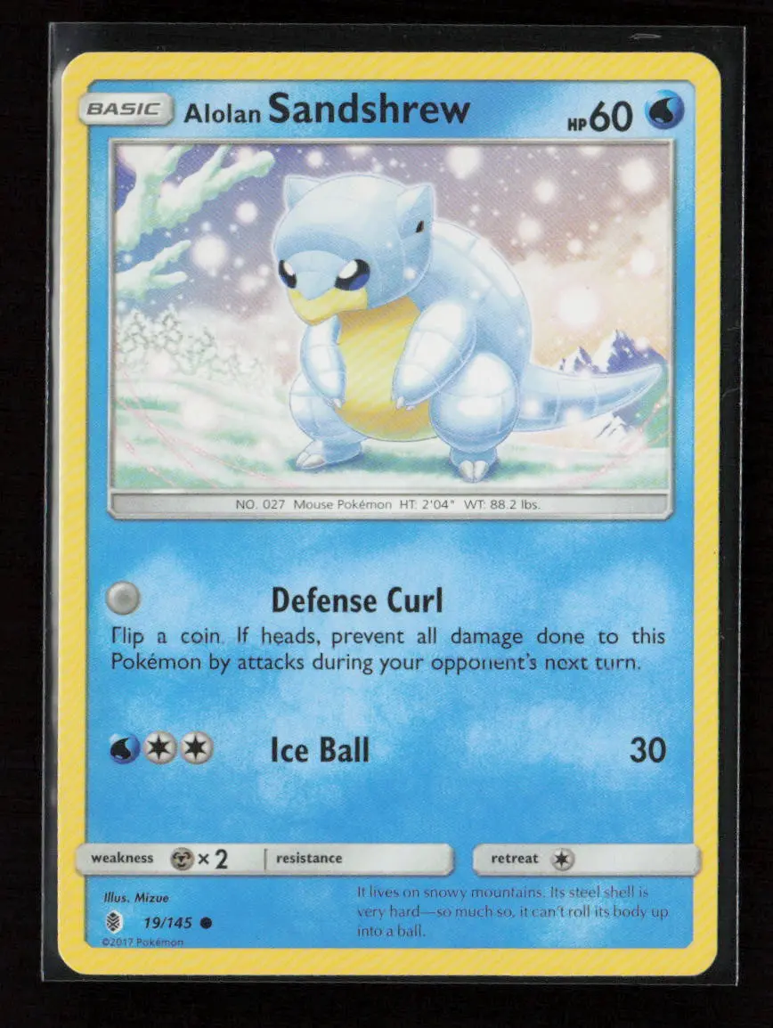 Alolan Sandshrew Common Sm - Guardians Rising 19/145 Lp 1