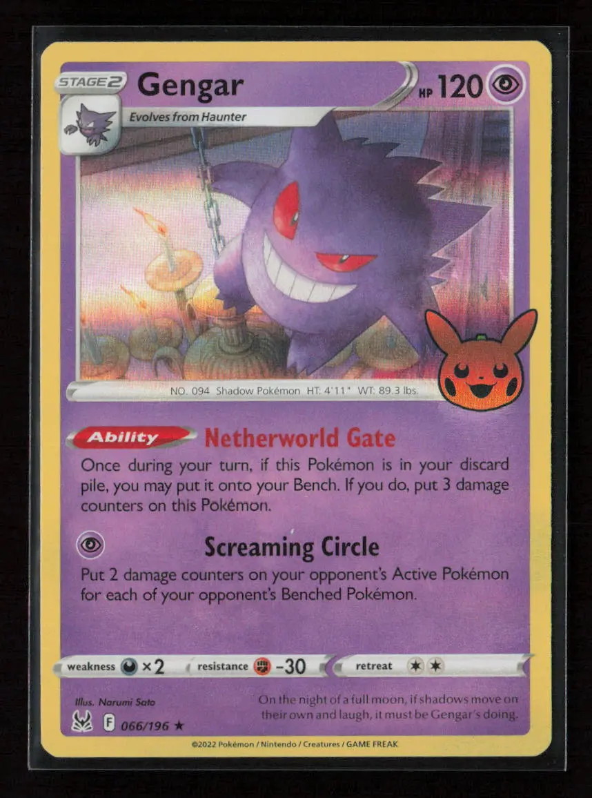 Gengar (2022 Copyright Date) Holo Rare Trick Or Trade Booster Bundle 2023 066/196 Nm 1