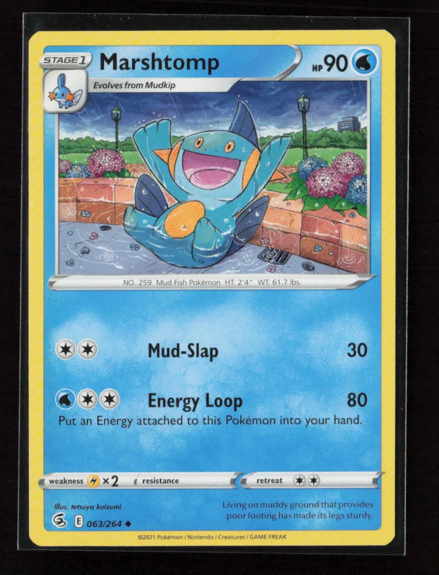 Marshtomp Uncommon Swsh08: Fusion Strike 063/264 Lp 1