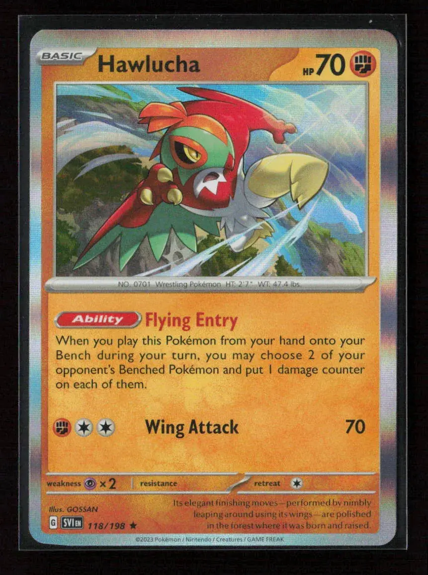 Hawlucha Rare Sv01: Scarlet & Violet Base Set 118/198 Nm 1