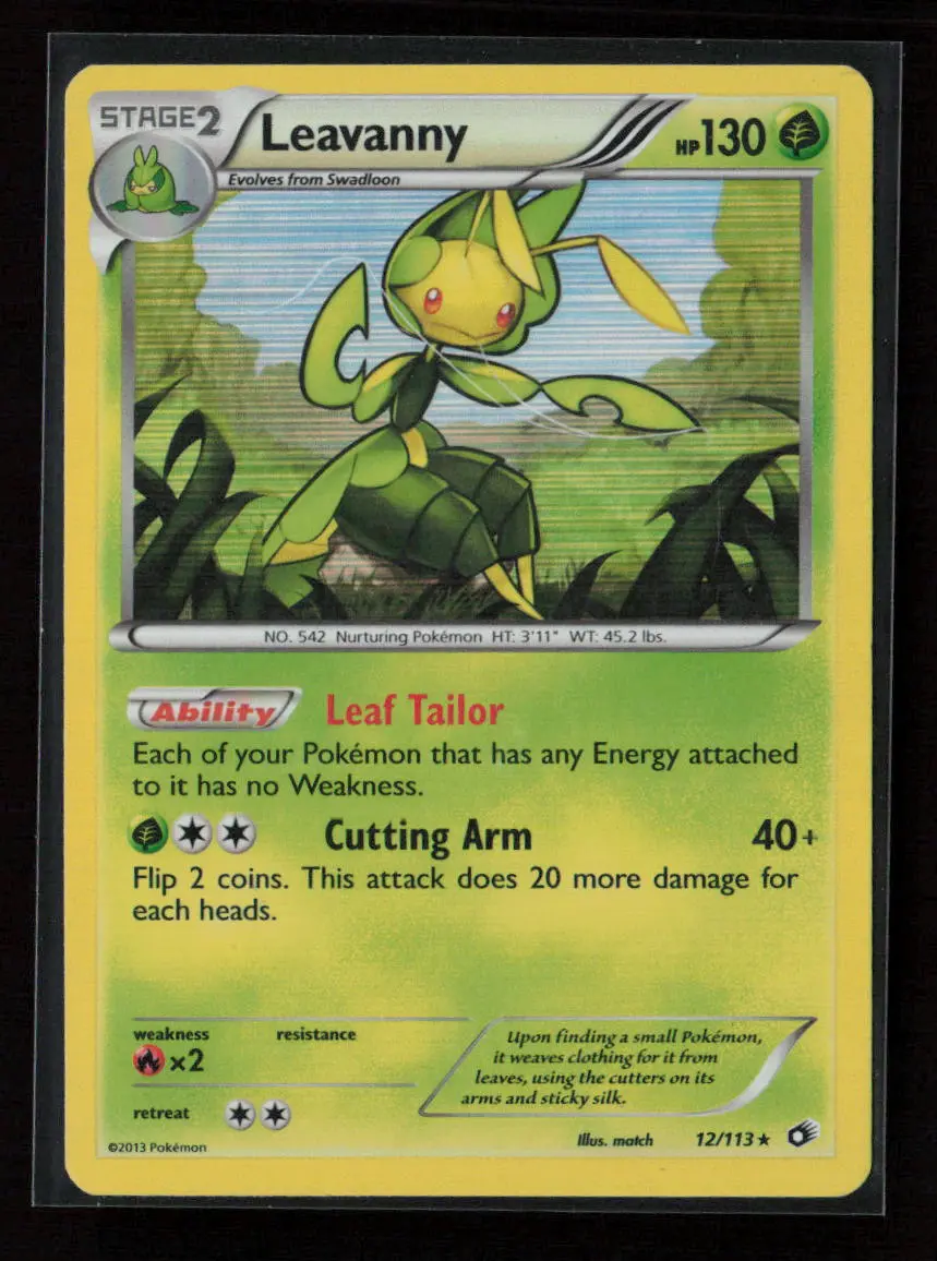 Leavanny Holo Rare Legendary Treasures 12/113 Lp 1