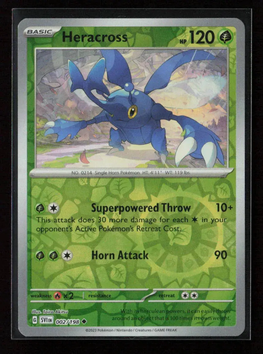 Heracross Uncommon Sv01: Scarlet & Violet Base Set 002/198 Nm 1