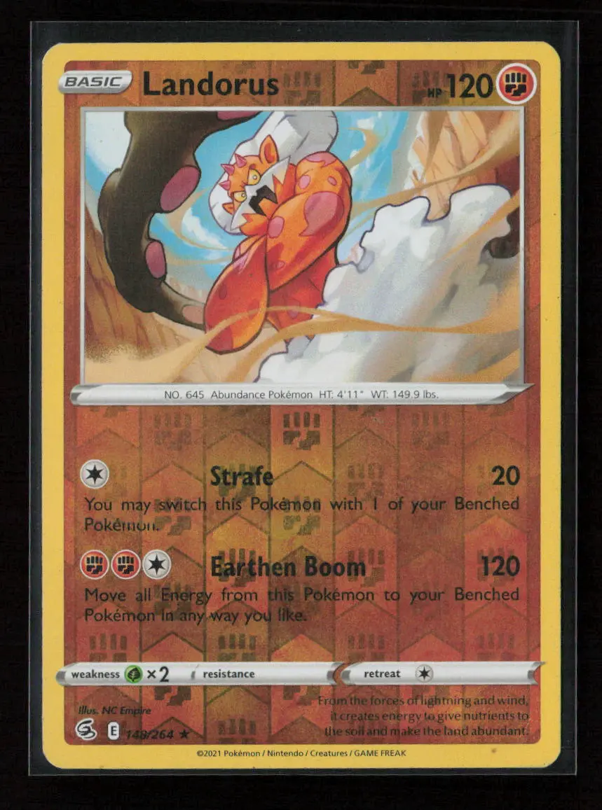 Landorus Holo Rare Swsh08: Fusion Strike 148/264 Nm 1