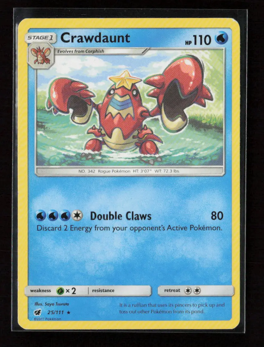 Crawdaunt Rare Sm - Crimson Invasion 25/111 Lp 1