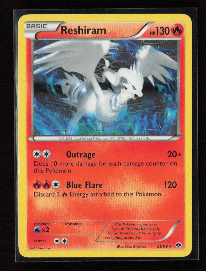 Reshiram - 21/99 (Next Destinies) Holo Rare Deck Exclusives 021/099 Nm 1