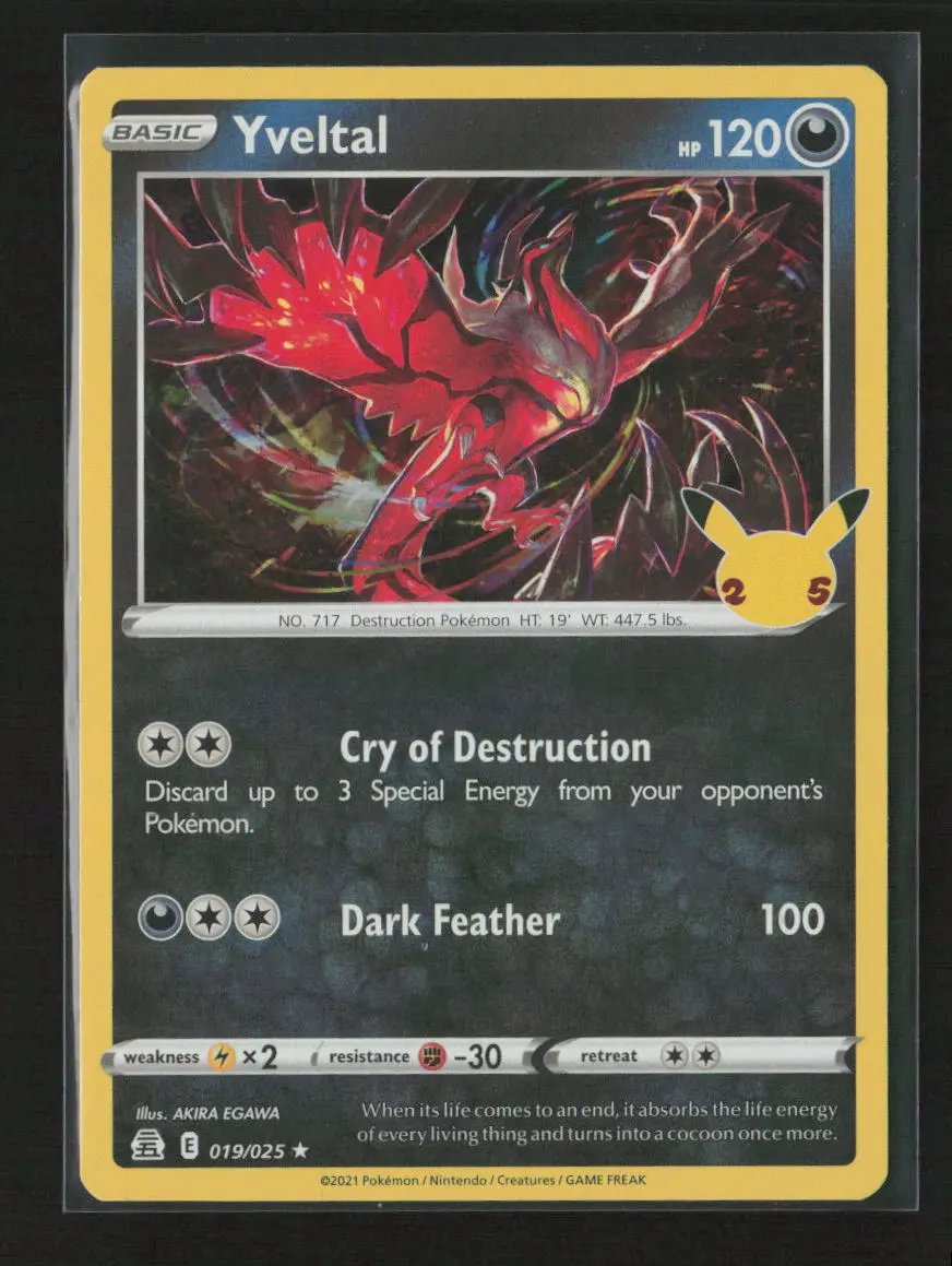 Yveltal Holo Rare Celebrations 019/025 Nm 1