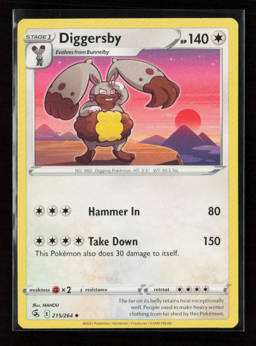 Diggersby Uncommon Swsh08: Fusion Strike 215/264 Lp 1