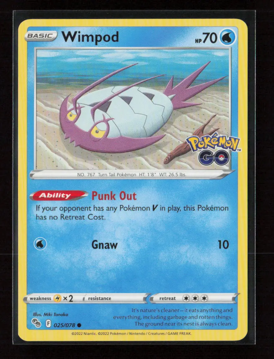Wimpod Common Pokemon Go 025/078 Nm 1