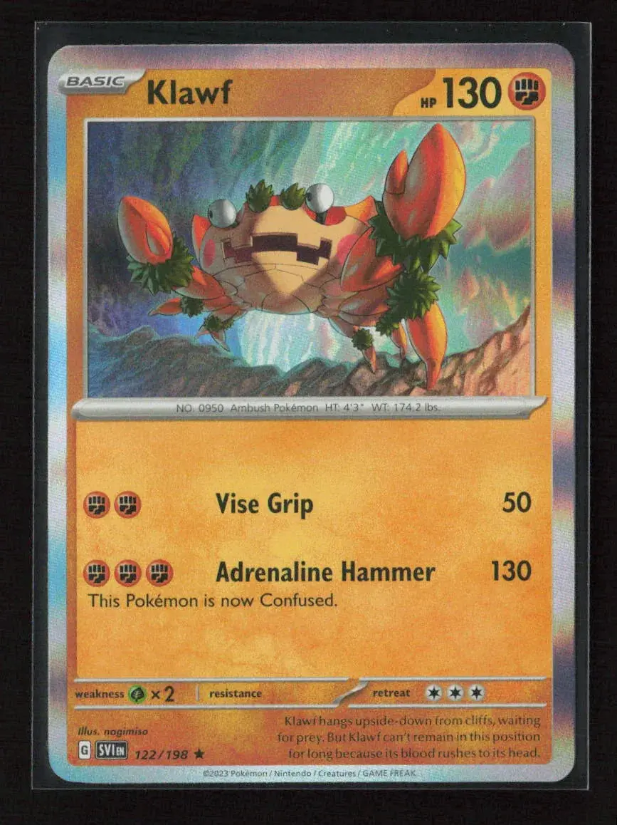 Klawf - Rare Sv01: Scarlet & Violet Base Set 122/198 Nm 1