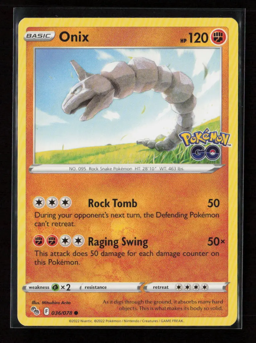 Onix Common Pokemon Go 036/078 Lp 1